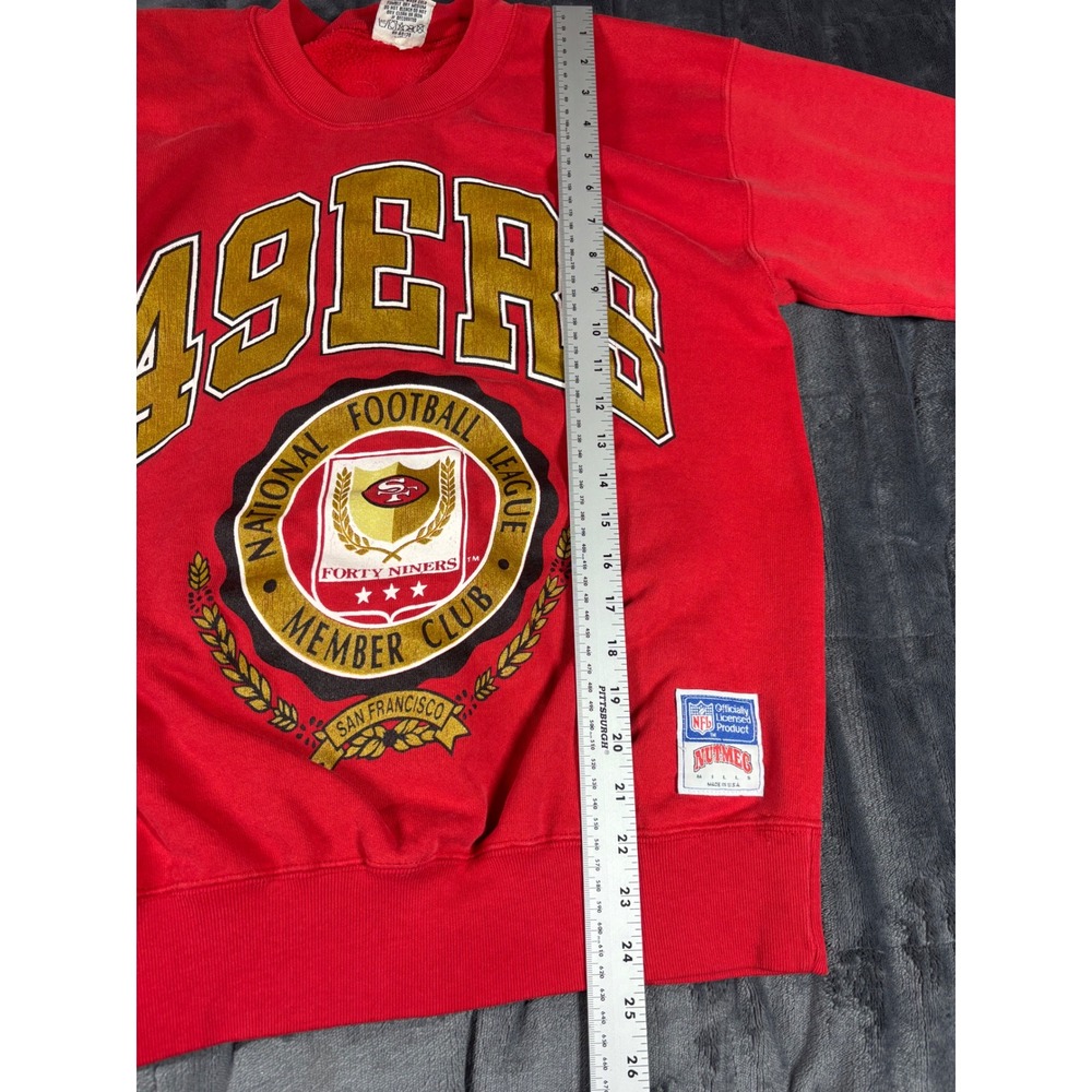 Vintage Nutmeg Mills San Francisco 49ers NFL Sweatshirt Red Mens Medium USA Made - Picture 8 of 11
